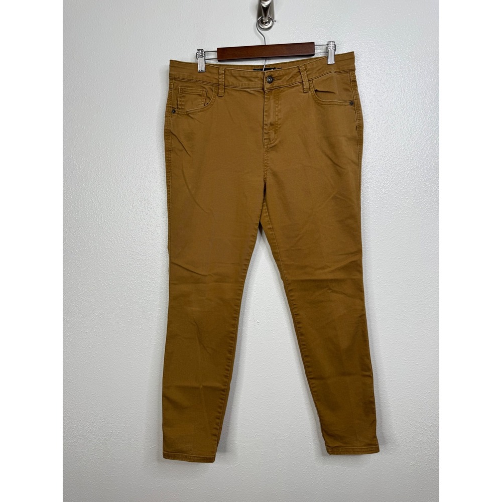 Prana Kara Jeans Womens 14/32 Organic Cotton Blend Mustard Brown Skinny Pants